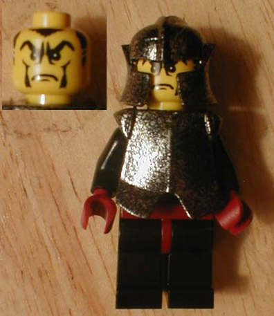 LEGO Minifigure-Knights Kingdom II - Shadow Knight, Speckle Black-Silver Armor and Helmet-Castle / Knights Kingdom II-CAS271-Creative Brick Builders